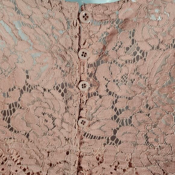 Leo Rosi Women's Lace Tank Top Sleeveless Pink Loose Chiffon Blouse Medi⦠- Picture 4 of 14